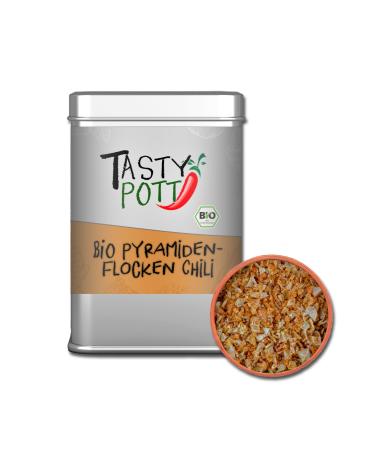 TASTY POTT Tasty Pott Organic Pyramid Salt Flakes - Chili - Chili Salt - Red Salt - Salt Flakes - Sea Salt - Sea Salt - Seasoning - Pyramid Salt in an 85g box
