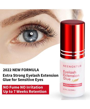 Sensitive Eyelash Extension Glue - 6-7 Weeks Retention | Professional Lash glue for Sensitive Eyes - Extra Strong Bond | 5ml Black - Buy Online on GoSupps.com