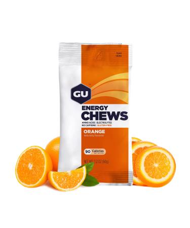 GU Energy Chews, Orange Energy Gummies with Electrolytes, 12 Bags (24 Servings Total) - Buy Online on GoSupps.com