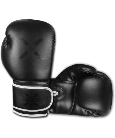 FightX Boxing Gloves for Men & Women - Lightweight 16oz MMA Heavy Bag Gloves for Training & Sparring - Full Black Kickboxing Gloves - Buy Online on GoSupps.com