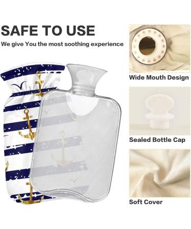 NAANLE Seagull Golden Ancer 1L Transparent Hot Water Bottle with Cover - Ideal Bed Hand & Feet Warmer for Pain Relief & Heat Therapy - Buy Online on GoSupps.com