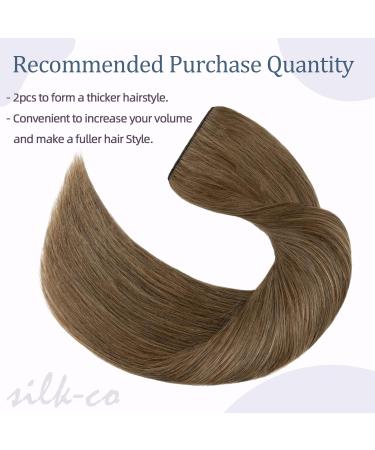 Buy Real Hair Clip-In Extensions 1PC 5 Clips - Thick 7A Human Hair Soft 20cm 60g - Light Brown #06 | International Shipping Available - Buy Online on GoSupps.com