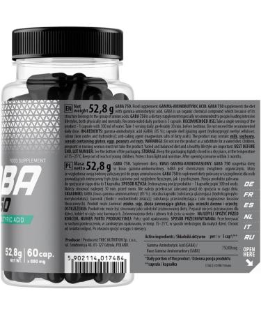 Trec Nutrition GABA 750 ULTRA PURE Gamma-Aminobutyric Acid | Recovery | Deep Relaxing Sleep | Dietary Supplement (180 Capsules 3 Bottles) - Buy Online on GoSupps.com