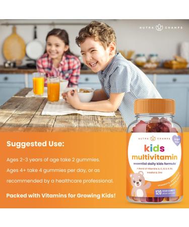 Kids Multivitamin Gummies - 120 Count | Sugar Free, Vegan & Non-GMO | 2 Pack of Strawberry, Passionfruit, Peach & Cherry Flavored Gummy Vitamins - Buy Online on GoSupps.com