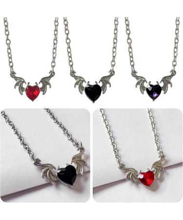 Kuaiyiju Gothic Heart Devil Wing Choker Necklace - Violet Alloy Party Jewelry - Buy Online on GoSupps.com