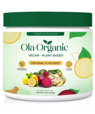 Ola Organic Greens Superfood Powder Blend of 11 Cruciferous Vegetables with Phytonutrients Supports Energy & Immune Health Support Non-GMO Vegetable Supplement (270g Jar)