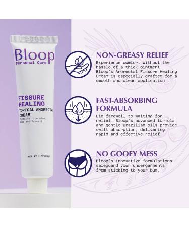 Bloop Maximum Strength Anorectal Fissure Recovery | 5% Lidocaine | Brazilian Superfruit & Plant-Based Oils for Acute & Chronic Pain Relief - Shop Internationally - Buy Online on GoSupps.com