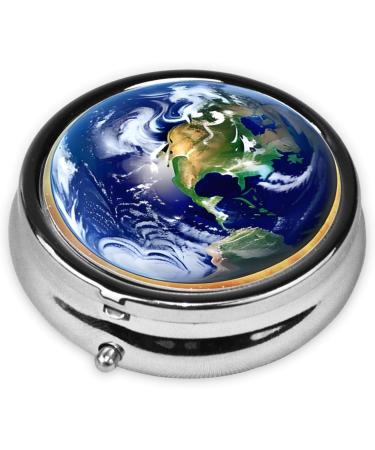 Cosmic Earthround Pill Box - 3 Compartment Portable Travel Pill Organizer for Easy International Shipping - Buy Online on GoSupps.com