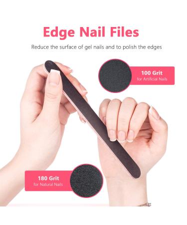 Nail Polish Remover Tool Kit - Triangle Cuticle Peeler, Pusher, Nipper, Clippers, Remover Clips, Buffers - Buy Online on GoSupps.com