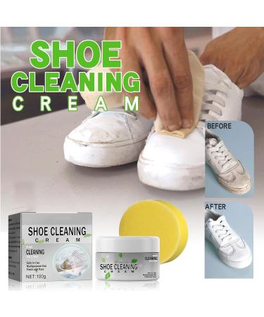 Sneaker White Shoe Cleaner White Shoe Cleaning Cream Multifunctional Stain Removal Cream Multifunctional Stain Removal Cream with Sponge Decontaminate Solid Cleaning Paste for Shoes Clothes Sofa - Buy Online on GoSupps.com