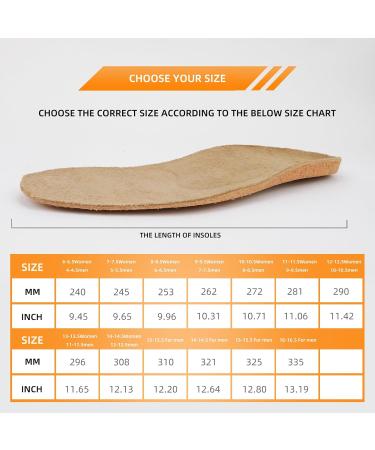 Orthopedic Arch Support Insoles for Pain Relief | Breathable Leather Shoe Inserts for Men & Women | Ideal for Plantar Fasciitis - Size 8-8.5 - Buy Online on GoSupps.com