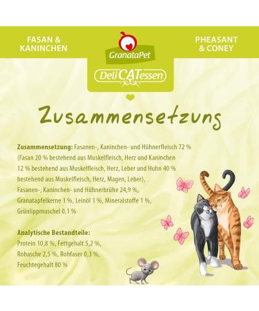 Granapet Delicatessen Fasan & Rabbits - Grain-Free Gourmet Wet Cat Food (6 x 200g) - Premium Quality for Discerning Cats - Buy Online on GoSupps.com