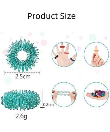 Buy Lohill Acupressure Ring Set - 20 Colorful Finger Massage Rings for Stress Relief & Acupressure | Ideal for Adults & Kids - Buy Online on GoSupps.com