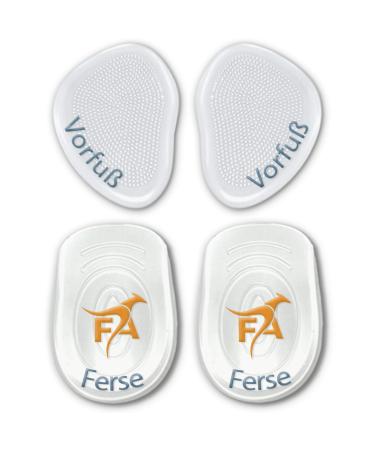 Foetactive gel pillow - (4 pcs.) - If you appear gently you get far.Gel pillows to increase the running comfort!2 heel/ 2 forefoot pads transparent