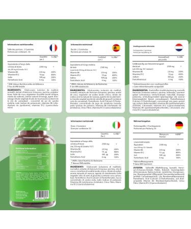 Lions Mane Gummies 2500mg Sugar Free 1 Month Supply with Vitamin B6 B12 Alternative to Lions Mane Tablets Hericium Erinaceus Wig fungus Nootropic Novomins - Buy Online on GoSupps.com