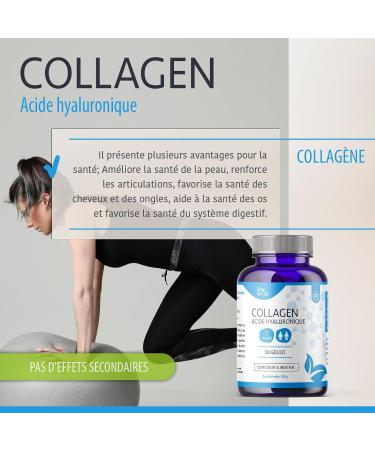 Chollagen + Hyaluronic Acid - 180 Capsules - Enriched with Vitamin C - Seals Skin Nails Hair and Bones - Buy Online on GoSupps.com