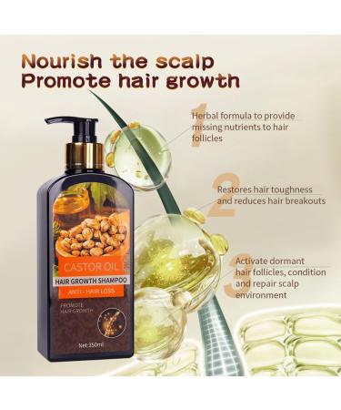 Hocossy Castor Oil Hair Growth Shampoo - Volumizing Shampoo for Hair Loss Thin Hair Shampoo for Men & Women Natural Ingredients 350m Castor Oil Shampoo - Buy Online on GoSupps.com