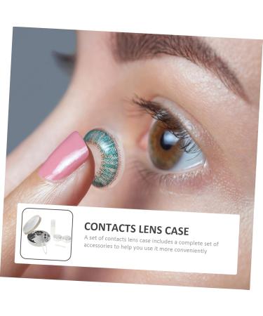 KOMBIUDA Travel Container - Portable Contact Lens Case with Mirror & Film Stylish Silver Lens Care Box (7.2x7.2cm) for International Shipping - Buy Online on GoSupps.com