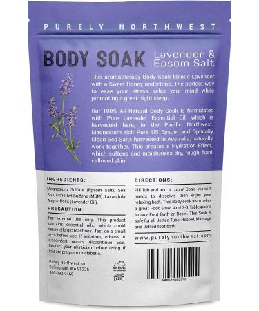Premium Lavender MSM & Epsom Salt Body Soak for Relaxation and Muscle Recovery - Promotes Good Night Sleep - 1LB - Buy Online on GoSupps.com