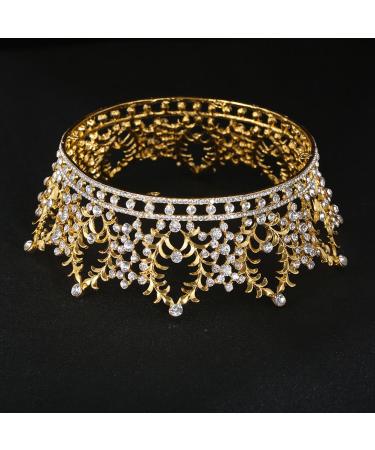 Frcolor Vintage Bridal Crown | Crystal Rhinestone Wedding Tiara with Side Comb for Brides - Buy Online on GoSupps.com