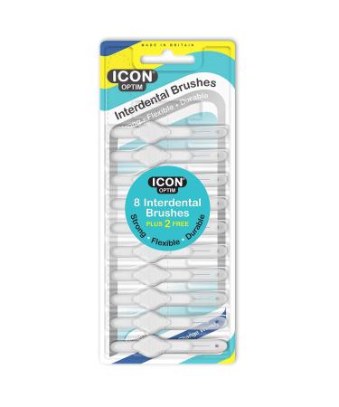 Stoddard Icon White Standard Interdental Brushes - 8 Brush Plus 2 Free Brush in 1 Pack White 10 Count (Pack of 1)