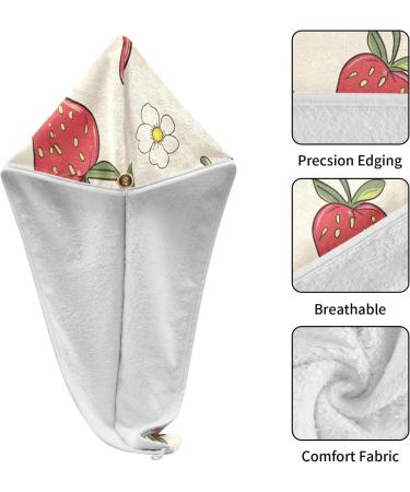 Buy Strawberry Hair Towel 2 Pack - Super Absorbent Quick Dry Hair Turbans for Women & Girls | Best International Shipping - Buy Online on GoSupps.com