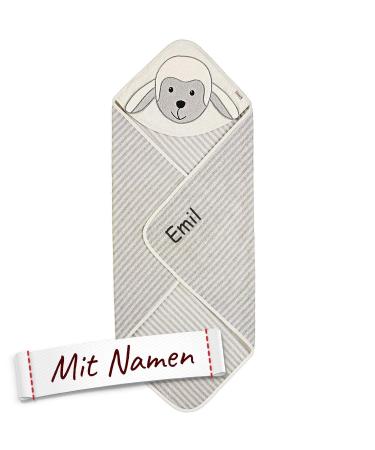 Sterntaler Stanley hooded towel embroidered for baby & children bath towel bath towel/children's bath towel with hood young 80x80 sheep Stanley gray