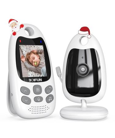 BOIFUN Video Baby Monitor with Camera No WiFi ECO VOX Mode Night Vision Battery Two-way Audio 8 Lullabies Feeding Reminder Smart Temperature 2-inch Screen Baby/Elder/Pet Wireless Portable VB610