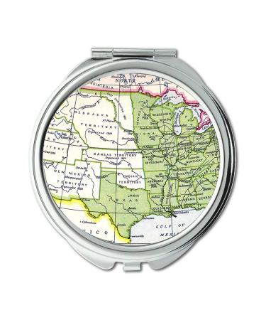 Mirror Compact Mirror Map Wallpaper map germany pocket mirror portable mirror