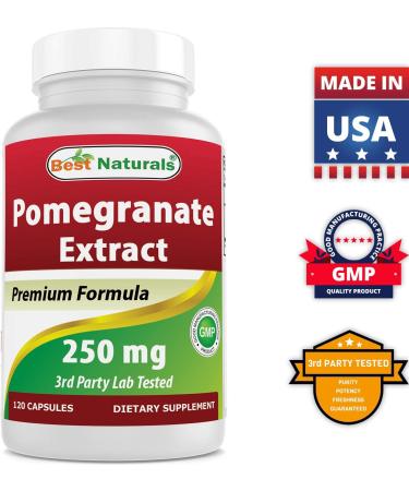 Best Naturals Pomegranate Extract 250mg - 120 Capsules | Powerful Antioxidant Supplement - Buy Online on GoSupps.com