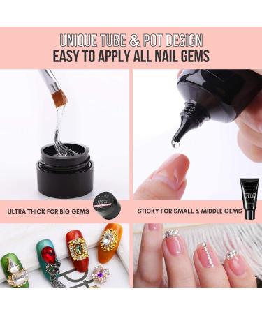 Makartt 2pcs Nail Rhinestone Glue Gel with Brush Pen Set 8ml+30ml Clear Nail Gem Glue Gel Super Strong Adhesive Nail Art Glue Gel for Nail Decorations 3D Stones Charms Flowers Nail Rhinestone Glue Kit - Buy Online on GoSupps.com