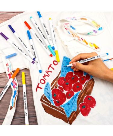 Lelix 36 Colors Fabric Markers - Permanent Fabric Pens for T-Shirts, Clothes, Sneakers & Canvas - Child Safe & Non-Toxic - Ideal for Writing and Painting - Kids & Adults - Buy Online on GoSupps.com
