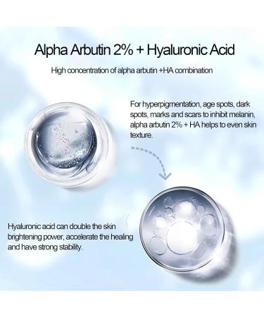 Alpha Arbutin 2% + Hyaluronic Acid Alpha Arbutin Serum Dark Spots Removal Hyaluronic Acid Serum for Face Reduce Fine Lines & Wrinkle Face Serum for Women & Men Plump and Smooth - Buy Online on GoSupps.com