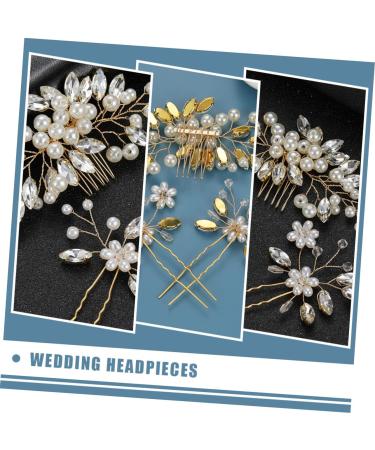 Angoily 4 Sets Hairpin Wedding Headpiece for Bride Hair Accessory for Girls Bridal Headpiece Wedding Hair Clip Hair Decor Pearl Hair Pin Braids Accessories Hair Comb Zinc Alloy Horse Eye - Buy Online on GoSupps.com