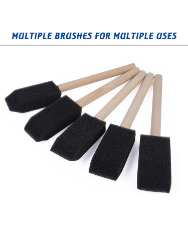 Conda Foam Brush Set 1 inch 58 Pack - Wood Handle Paint Brushes for Acrylics, Stains, Varnishes, Crafts - Lightweight and Durable - Buy Online on GoSupps.com