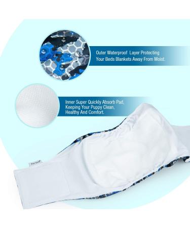 Dono Pack of 3 Washable Diapers for Male Dogs - Super Absorbent Fits Small to Large Dogs - Army L Design - Buy Online on GoSupps.com