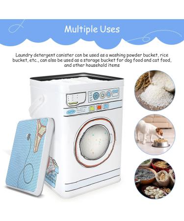 Metal Laundry Powder Storage Box | Detergent Canister with Skylight | Washing Machine Shape - Buy Online on GoSupps.com
