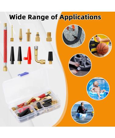 40-Part Bicycle Valve Adapter Set - All Valve Adapters for Air Pumps French Valve Adapters Ball Pump Needles & Sorting Box | SV AV DV PV Extenders - Buy Online on GoSupps.com