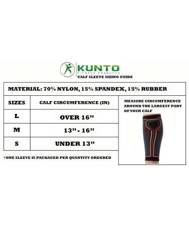 Calf Compression Sleeve by Kunto Fitness | Improve Blood Circulation & Reduce Leg Swelling | Large Multicolour - Shin Splints Relief - Buy Online on GoSupps.com