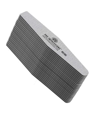 Pro Impressions 80/80 Grit Premium Diamond Nail Files 25-Piece Silver