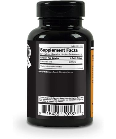 VitaDirect D-Aspartic Acid (DAA) Pills 750mg - 120 Vegetarian Capsules for Men - Buy Online on GoSupps.com