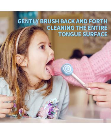 Y-Kelin Kids Tongue Cleaner Set - Lollipop Shape Silicone Tongue Brush for Kids - Reduce Bad Breath - 2 Pack - Buy Online on GoSupps.com