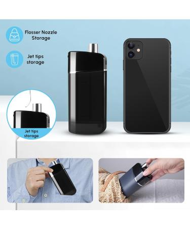 GENKENT Portable Water Flosser - Cordless Dental Oral Irrigator with Telescopic Water Tank & Travel Bag (Black) | Effective Teeth Cleaning for Home & Travel - Buy Online on GoSupps.com