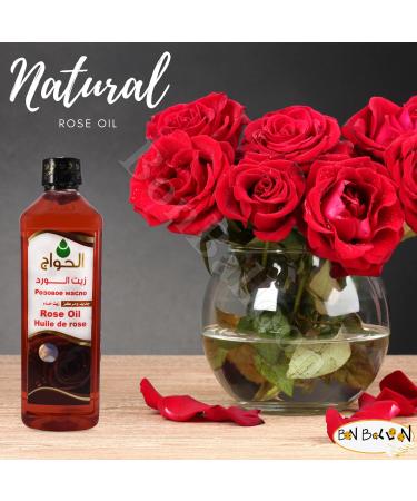 Pure & Natural Cold Pressed Rose Oil 16.9 oz | Al Hawaj Elhawag Original for Body & Hair - Buy Online on GoSupps.com
