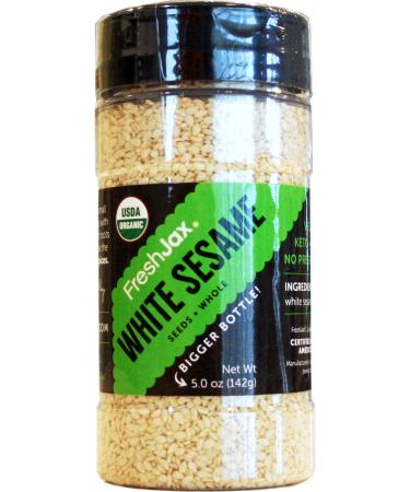 Certified Organic White Sesame Seeds - FreshJax Premium Organic Spices, Herbs, Seasonings, and Salts (Large Bottle)