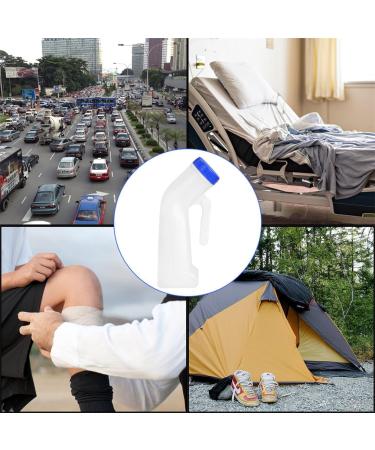 Portable Urine Bottle for Men & Women - 1000ml Emergency Urinal with Screw Cover & Bed Holder | Ideal for Travel Camping & Mobility Needs - Buy Online on GoSupps.com
