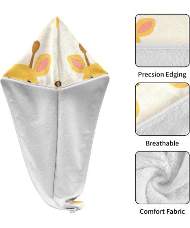 Giraffe Painting Hair Towel 2 Pack - Super Absorbent Quick Dry Hair Turbans for Women & Girls | Perfect Hair Drying Solution - Buy Online on GoSupps.com
