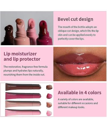 Sitovely Glossy Plumping Lip Gloss Voluminous Lip Balm Nude Colors Lipstick Glossy Plumping Peptide Lip Gloss Lip Butter Balm High-Shine Nude Colors Lip Glow Oil (Pink M) - Buy Online on GoSupps.com