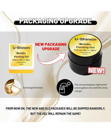U-Shinein 8ml Metallic Painting Gel Nail Polish - Golden | 3D Metal Painted DIY Nail Art Manicure - Buy Online on GoSupps.com