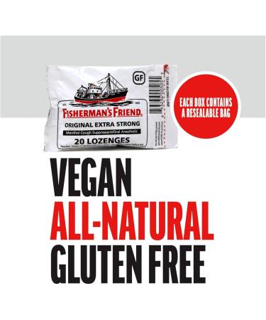 Fisherman's Friend Original Extra Strong Menthol Cough Suppressant Lozenges - 40 ct Pack of 3 40 Count (Pack of 3) - Buy Online on GoSupps.com